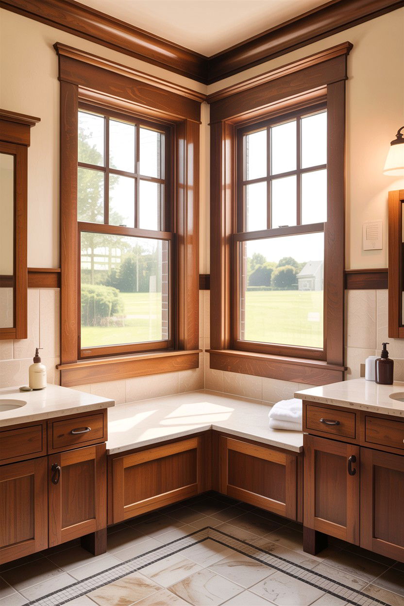 Craftsman bathroom window trim - 30 craftsman bathroom ideas