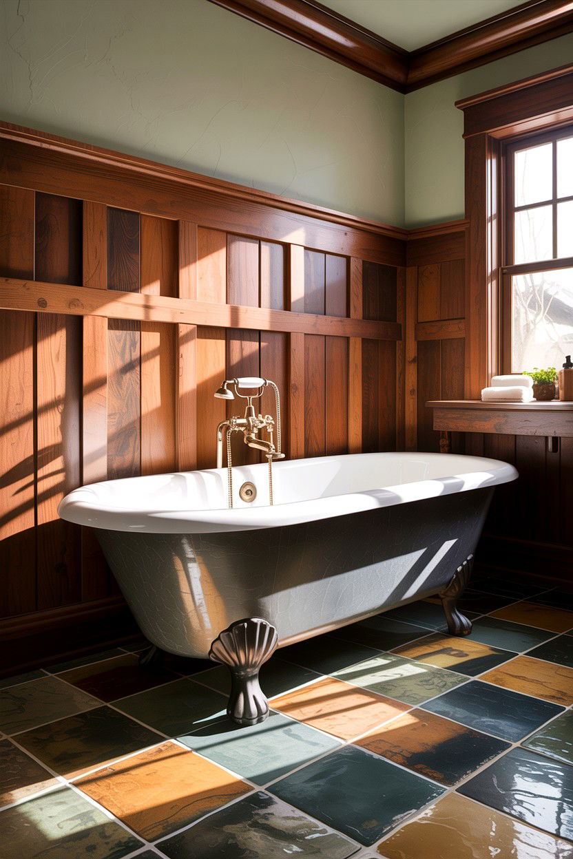 Craftsman clawfoot tub - 30 craftsman bathroom ideas