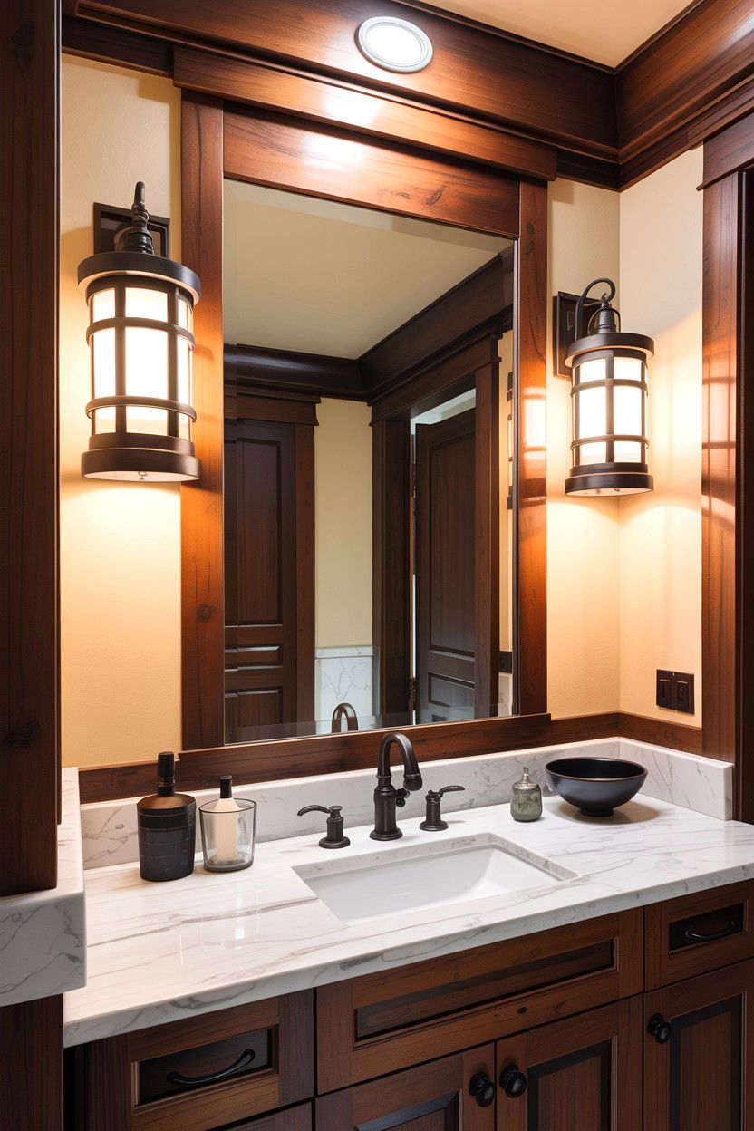 Craftsman lighting fixtures - 30 craftsman bathroom ideas