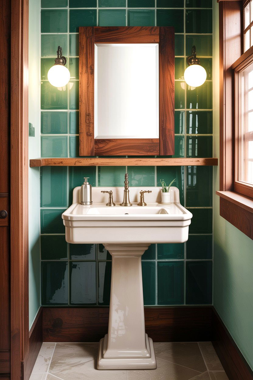 Craftsman pedestal sink - 30 craftsman bathroom ideas