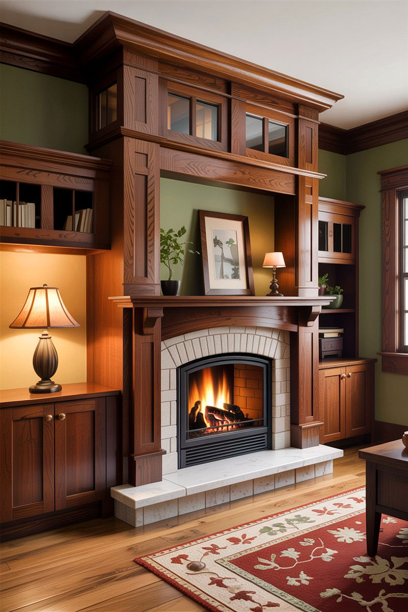Craftsman style fireplace insert - 30 living room fireplace insert ideas