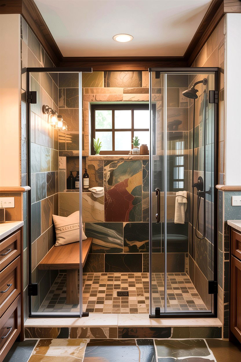 Craftsman walk in shower - 30 craftsman bathroom ideas