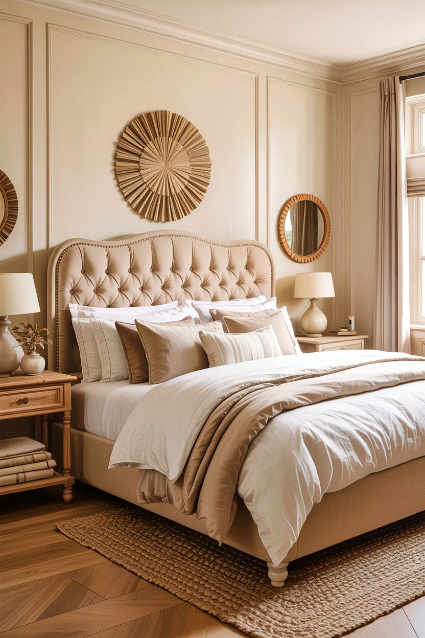 Cream And Beige Layered Bedroom - 30 traditional cream bedroom ideas
