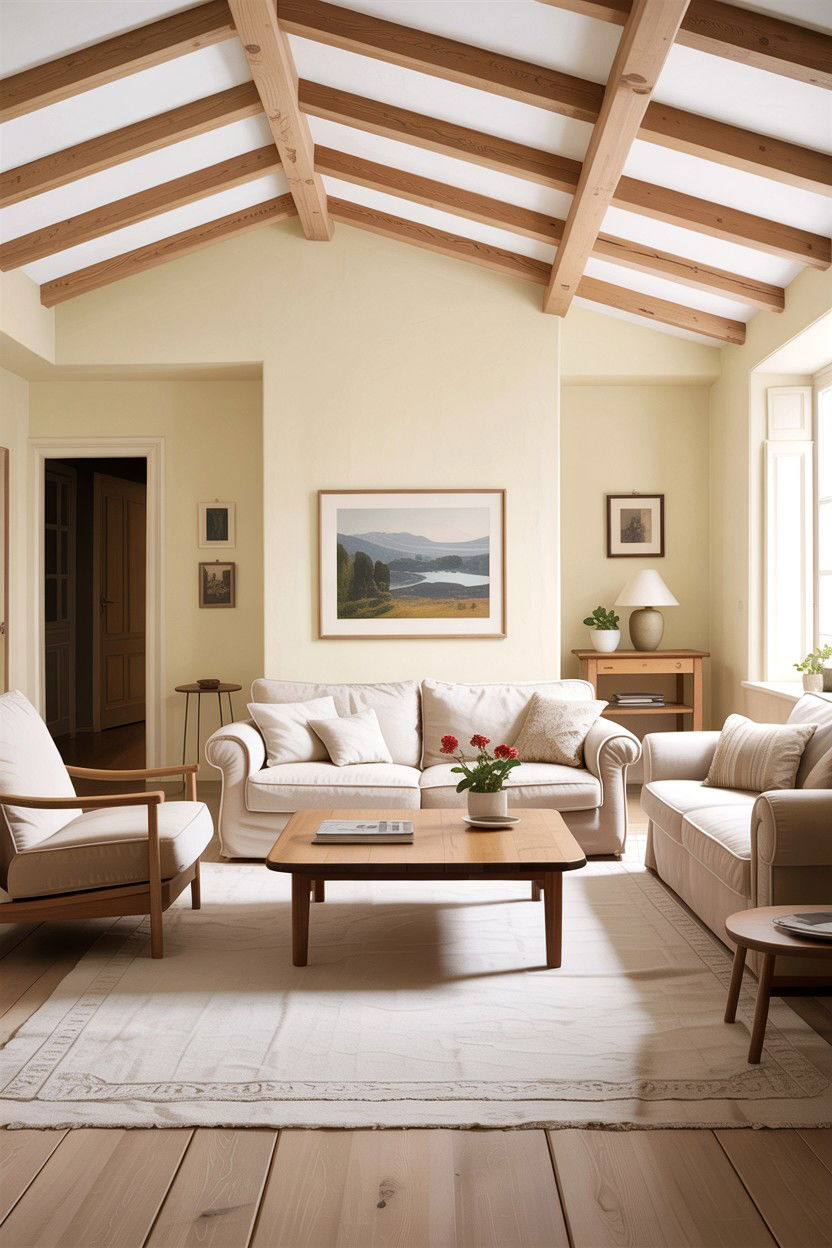 Cream And Wood Living Room - 30 scandinavian cream living room ideas