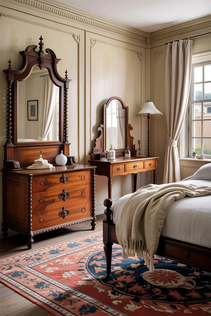 Cream Bedroom With Antique Furniture - 30 traditional cream bedroom ideas