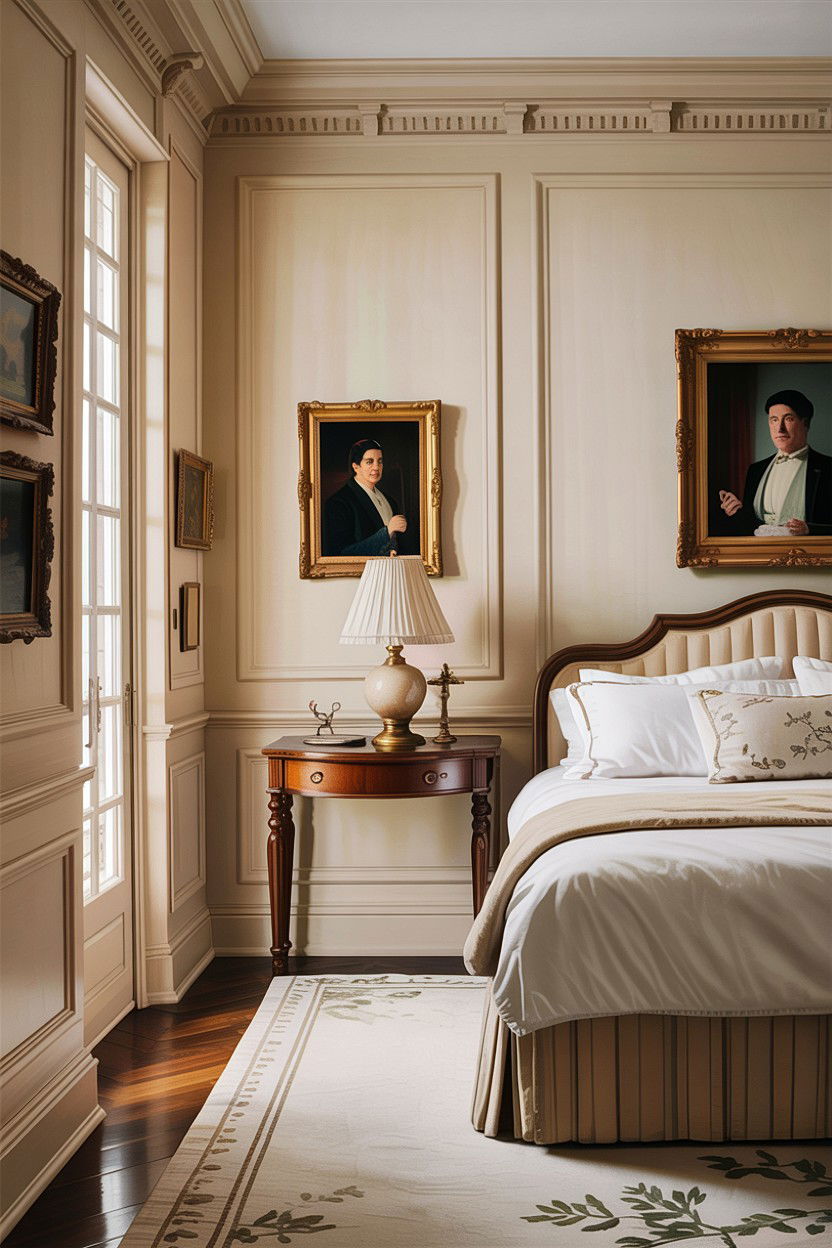 Cream Bedroom With Molding Walls - 30 traditional cream bedroom ideas
