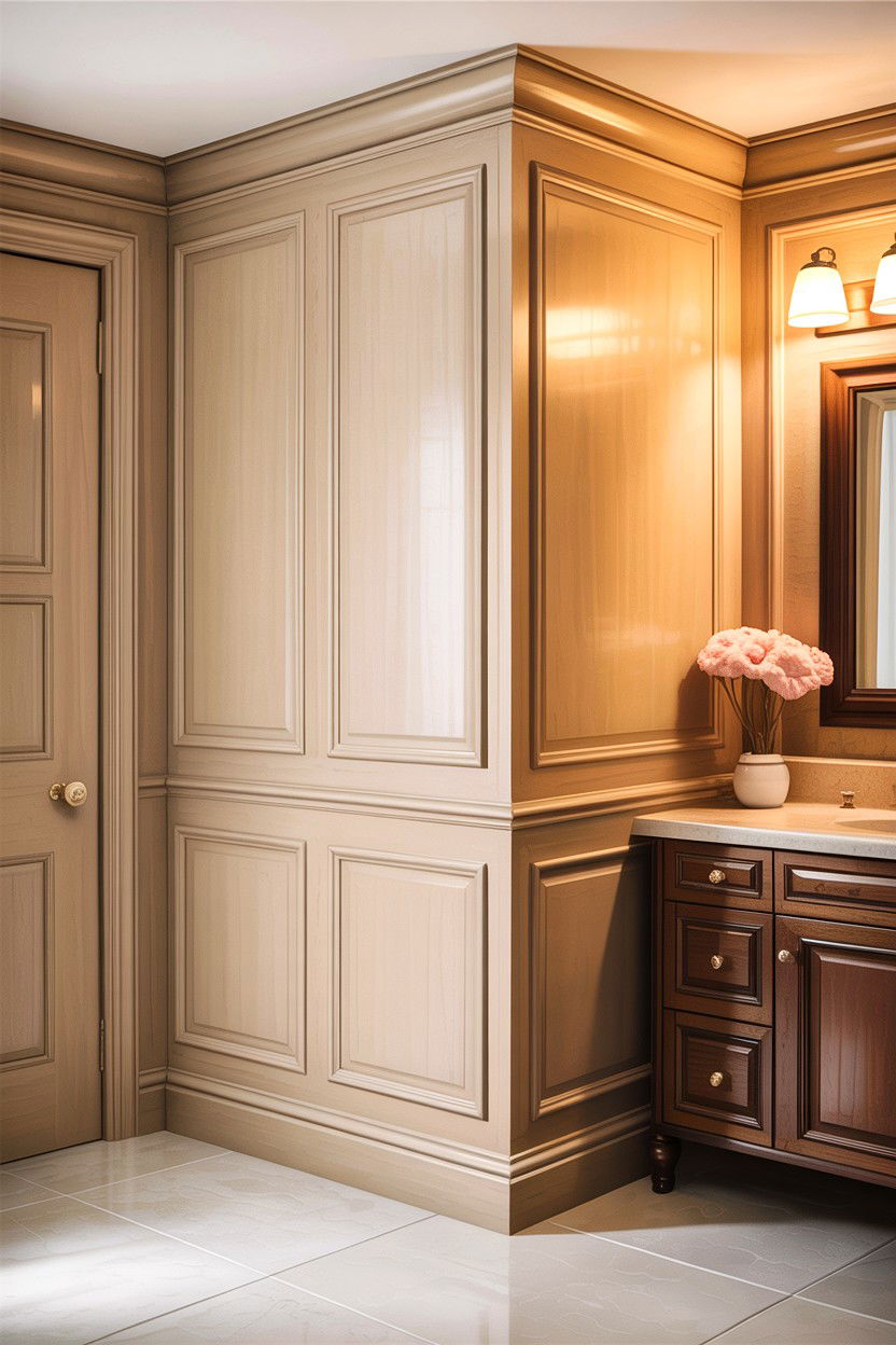 Cream Colored Bathroom Paneling - 30 bathroom chair rail ideas