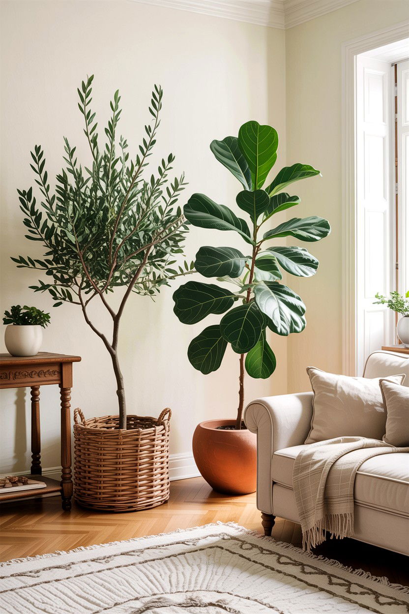 Cream Living Room With Plants - 30 scandinavian cream living room ideas