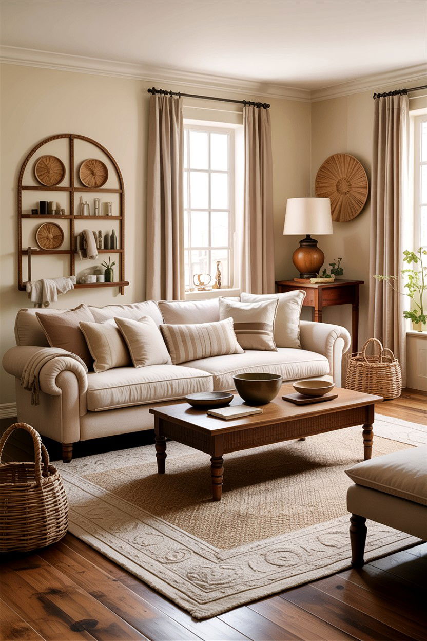 Cream and beige living room - 30 traditional cream living room ideas