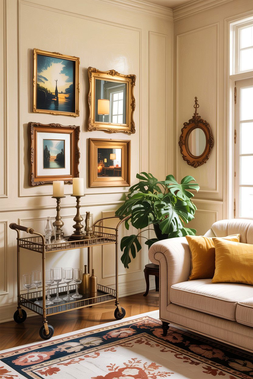 Cream living room with brass accents - 30 traditional cream living room ideas
