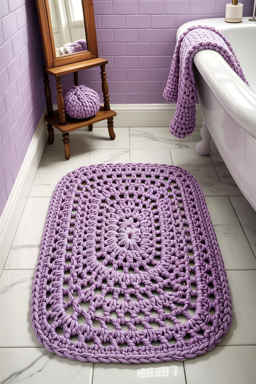 Crochet Bath Mat - 30 bath mat ideas