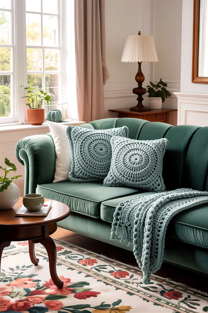 Crochet Pillow Cover - 30 handmade living room ideas