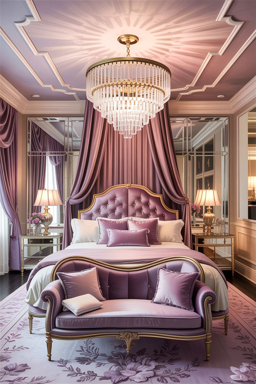 Crystal Chandelier - 30 bedroom dimmer lights ideas