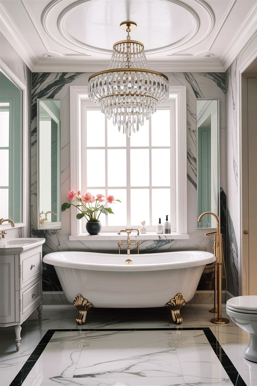 Crystal Chandelier Bathroom - 30 Italian bathroom ideas