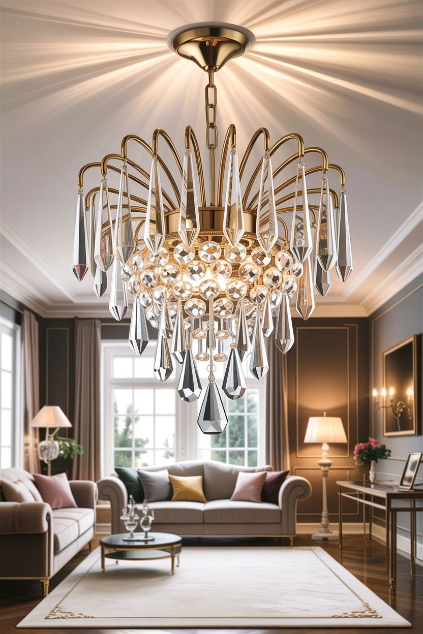 Crystal Chandelier Lighting - 30 Hollywood living room ideas