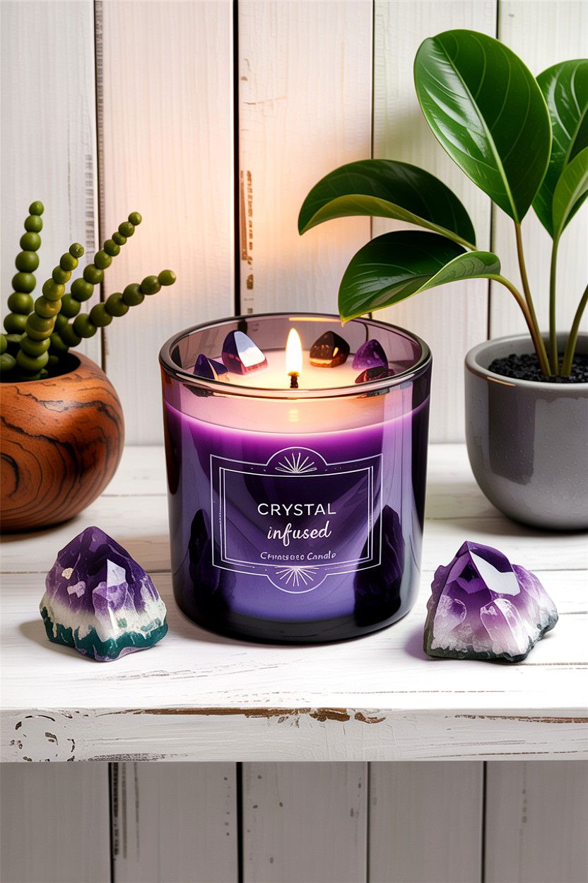 Crystal Infused Gemstone Candle - 30 bedroom candle ideas