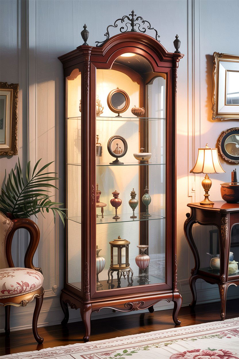 Curio Cabinet Display - 30 living room Edwardian furniture ideas