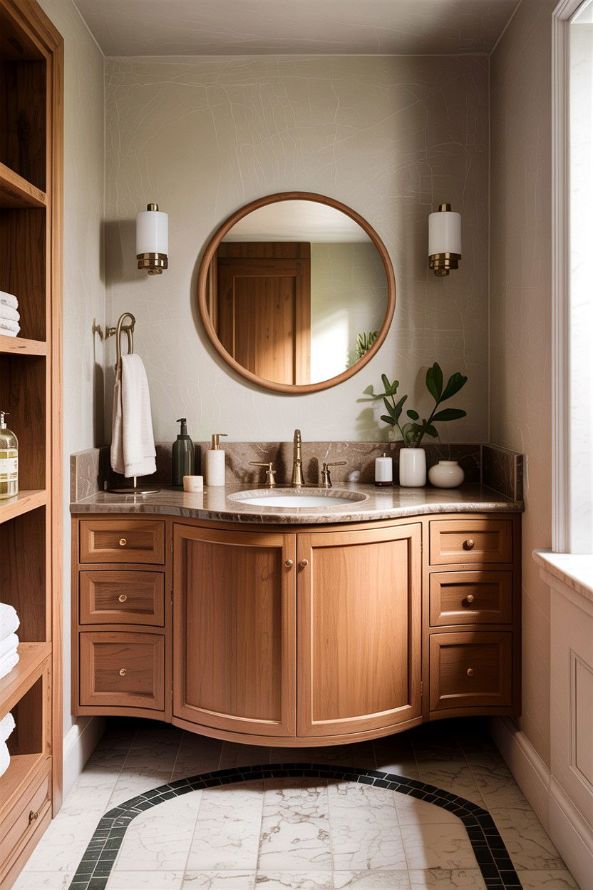Curved Bathroom Vanity - 30 custom bathroom vanity ideas