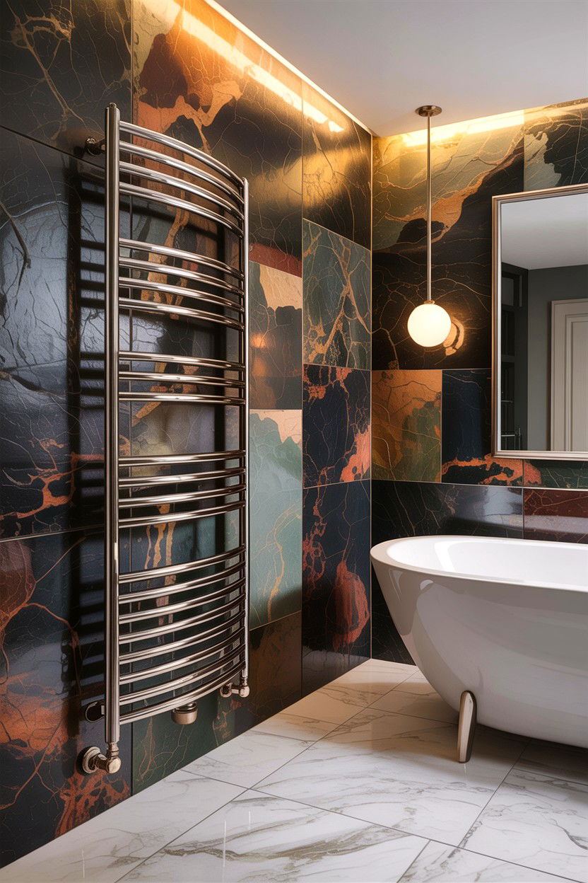 Curved Heated Towel Rail - 30 heated towel rack ideas