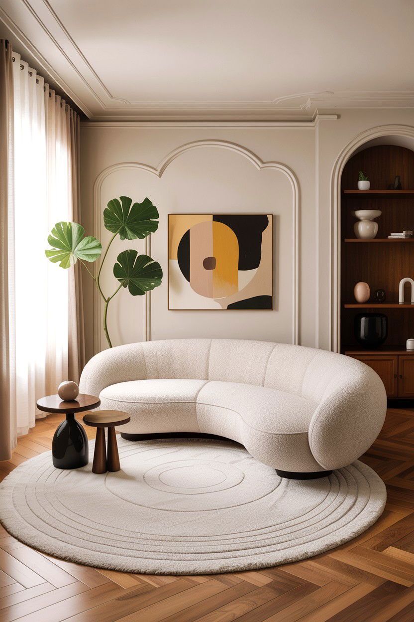 Curved Sofa - 30 living room couch ideas
