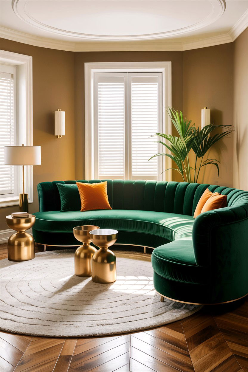 Curved Velvet Sectional - 30 living room Italian furniture ideas