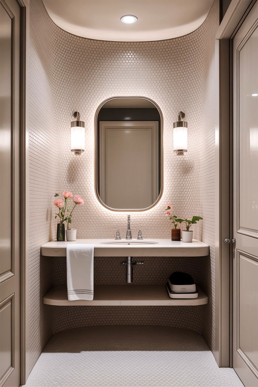 Curved Wall - 30 bathroom architectural detail ideas