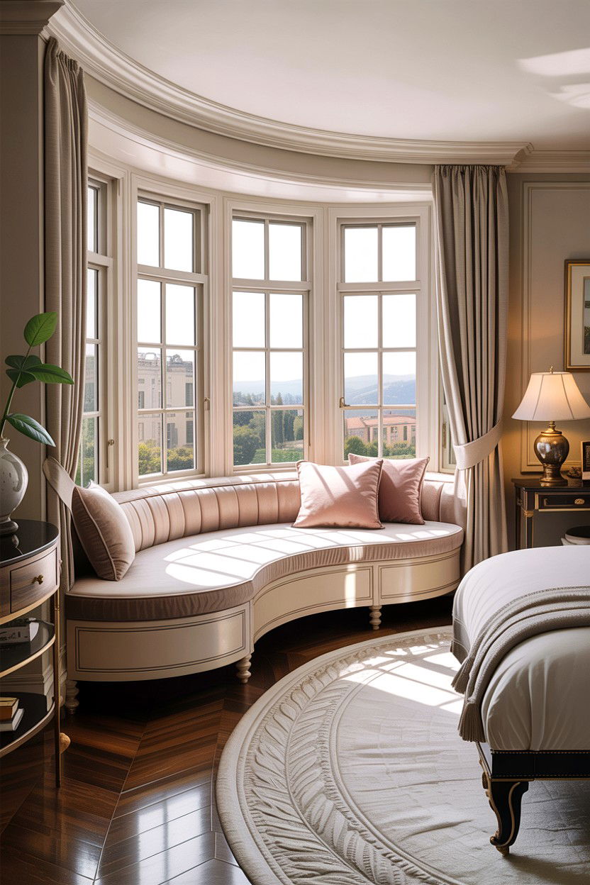 Curved Window Bench - 30 bedroom window benches