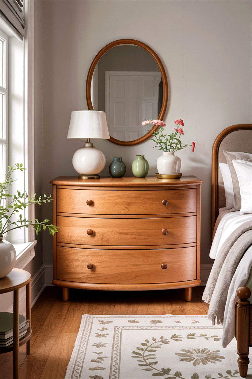 Curved edge wood dresser - 30 bedroom wood dressers