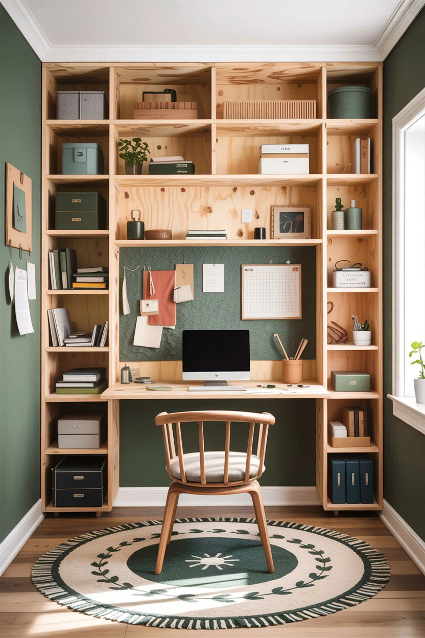 Custom Plywood Storage Wall - 30 bedroom shelf dividers