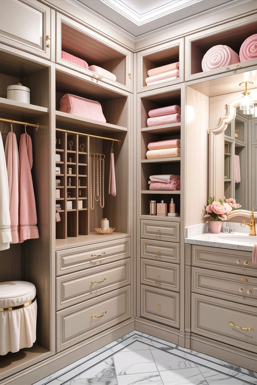 Custom bathroom closet organizer - 30 bathroom closet ideas
