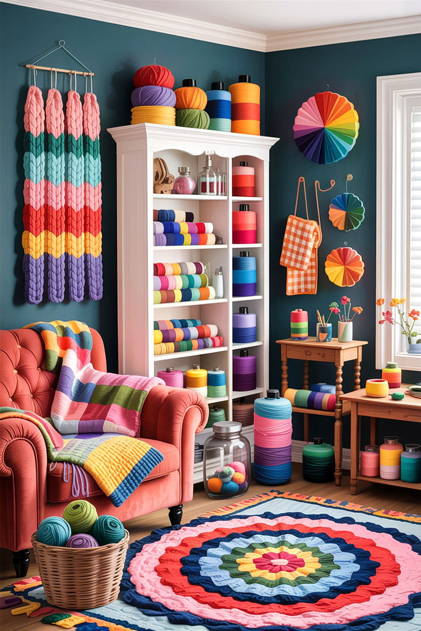 DIY craft living room - 30 cluttercore living room ideas