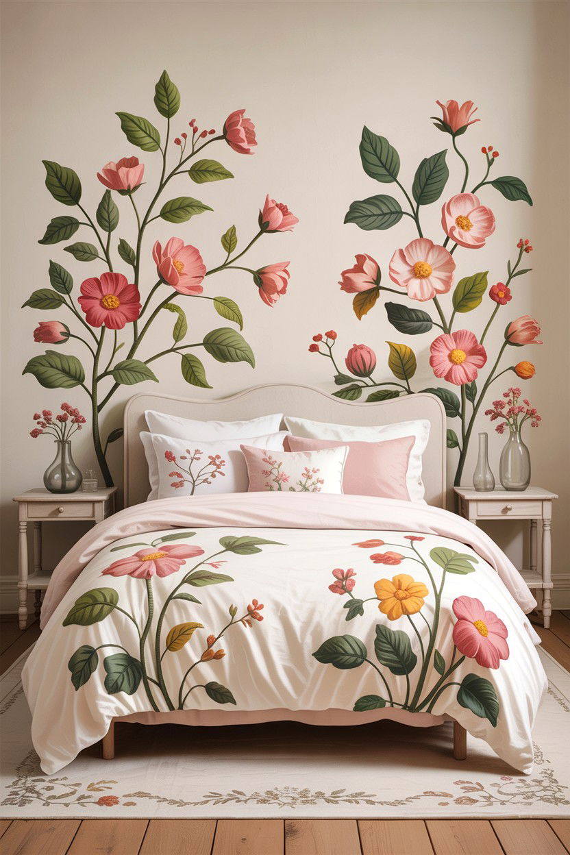 Dainty floral print sheets - 30 bedroom floral bedding ideas