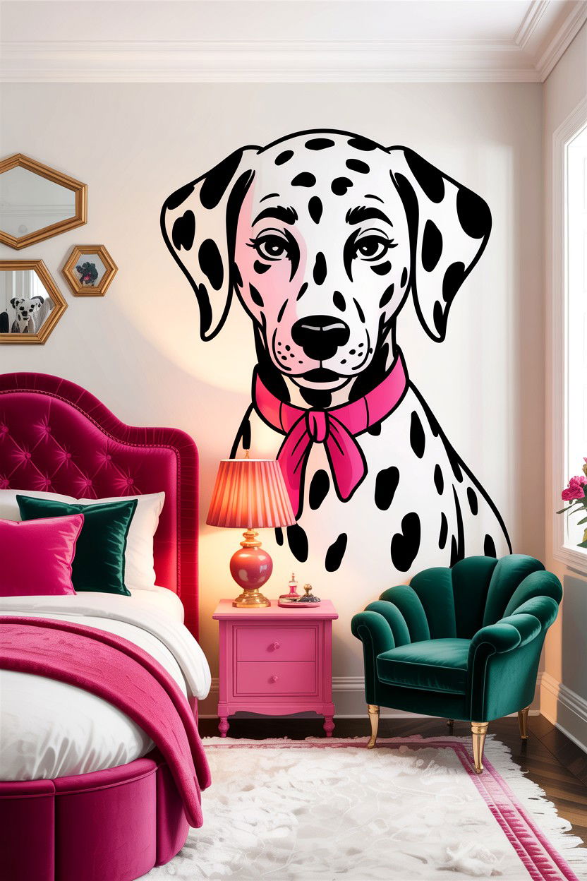 Dalmatian spot stencil - 30 bedroom wall stencils