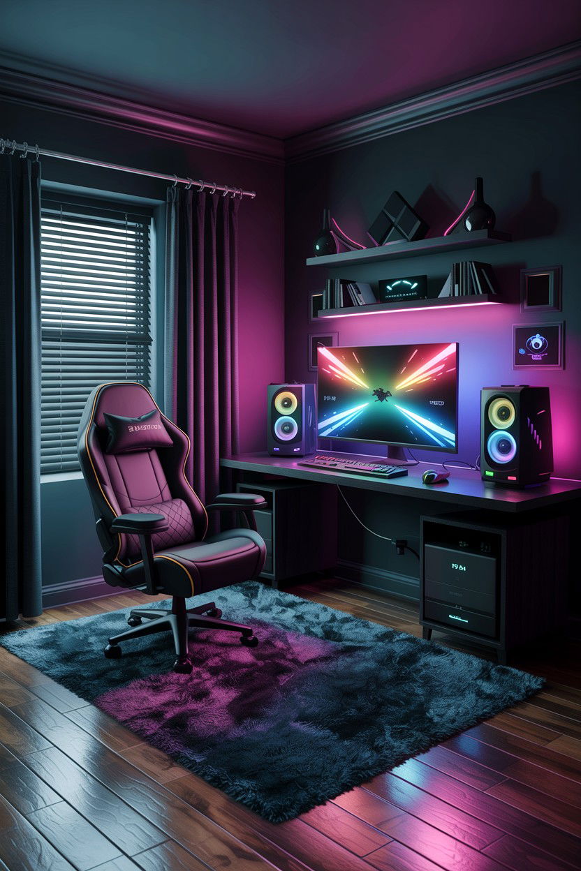Dark Aesthetic Gaming Room - 30 gamer setup bedroom ideas
