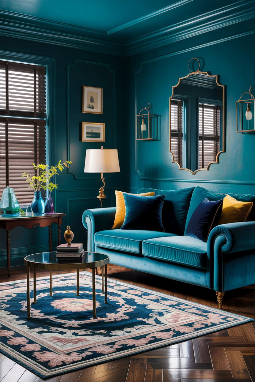 Dark Aqua Living Room - 30 aqua living room ideas