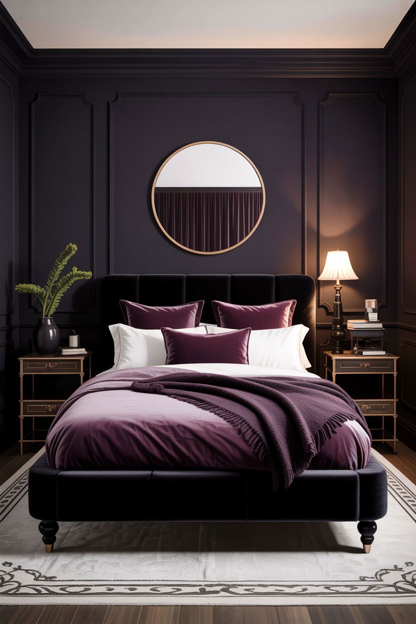 Dark Blackberry Bedroom - 30 berry bedroom ideas