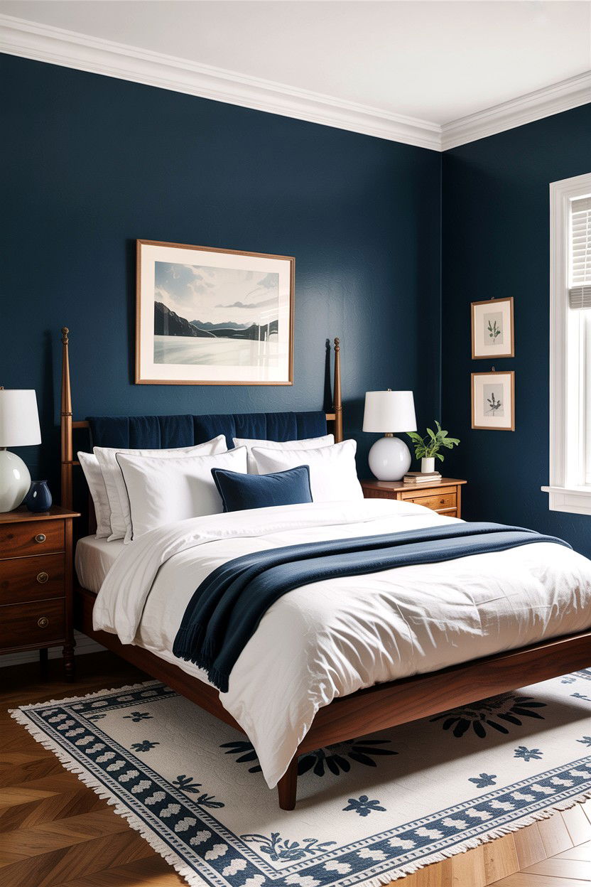 Dark Blue Bedroom - 30 insomnia bedroom ideas