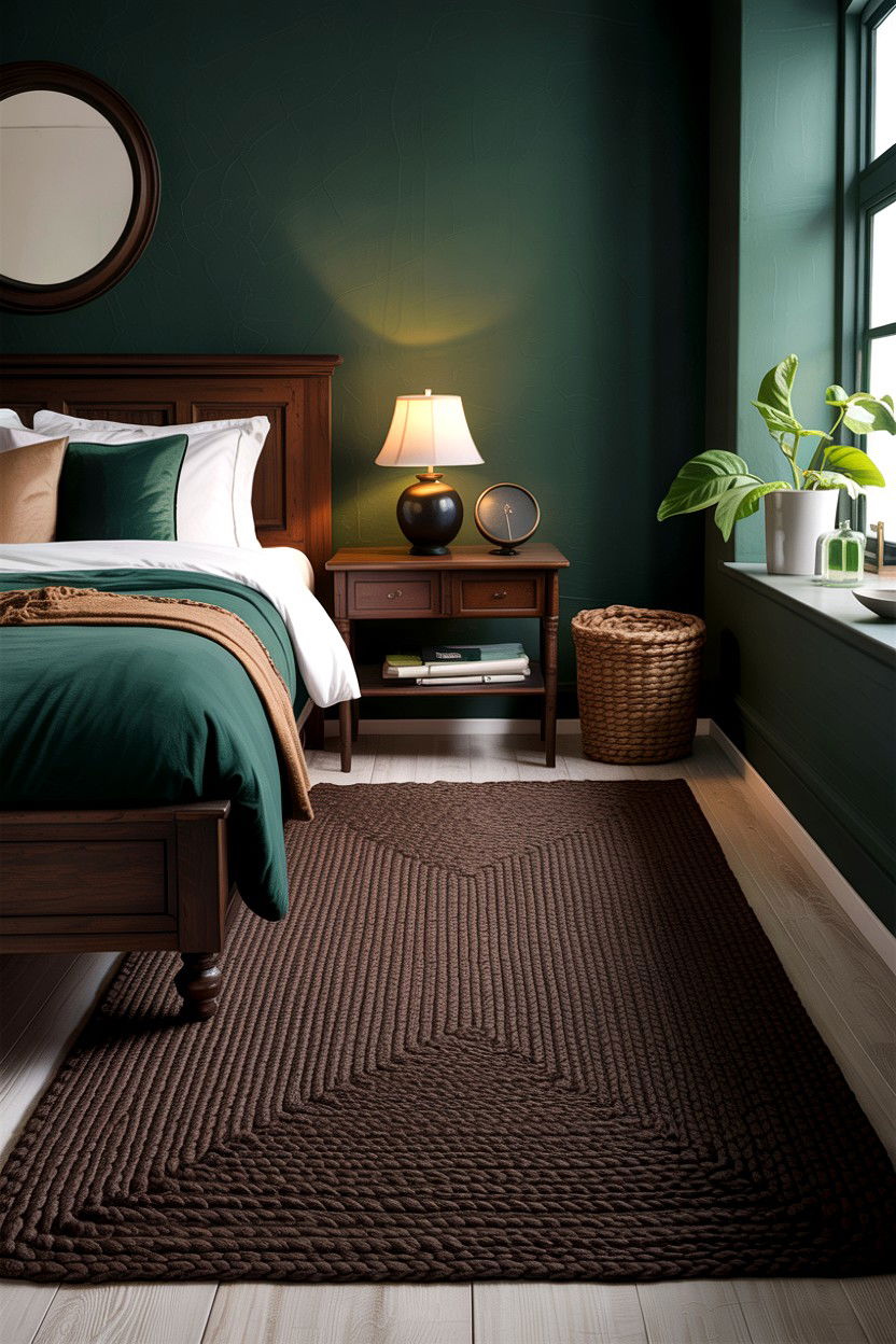 Dark Brown Jute Rug - 30 bedroom jute rugs