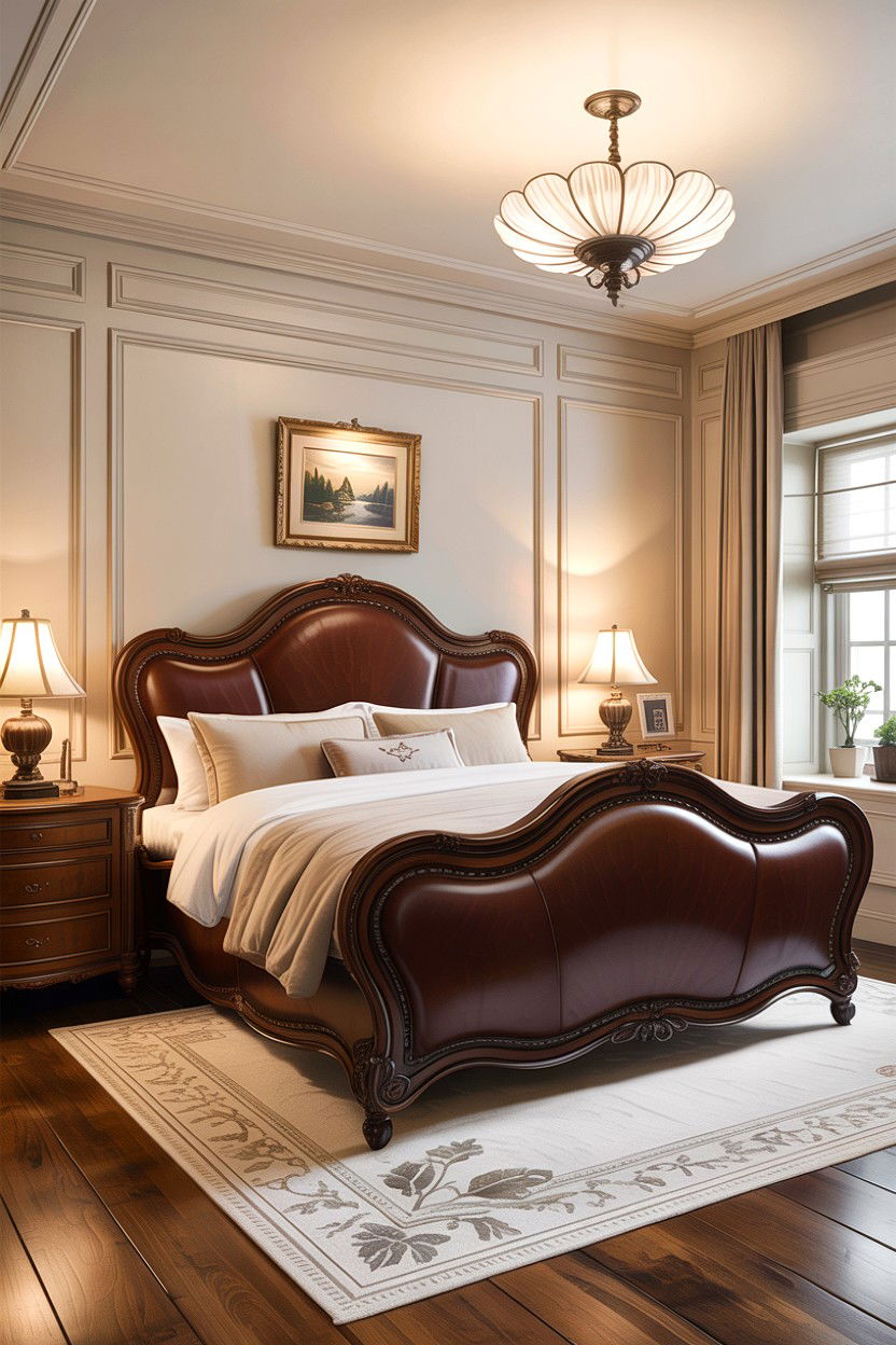 Dark Brown Leather Bed - 30 leather bedroom ideas