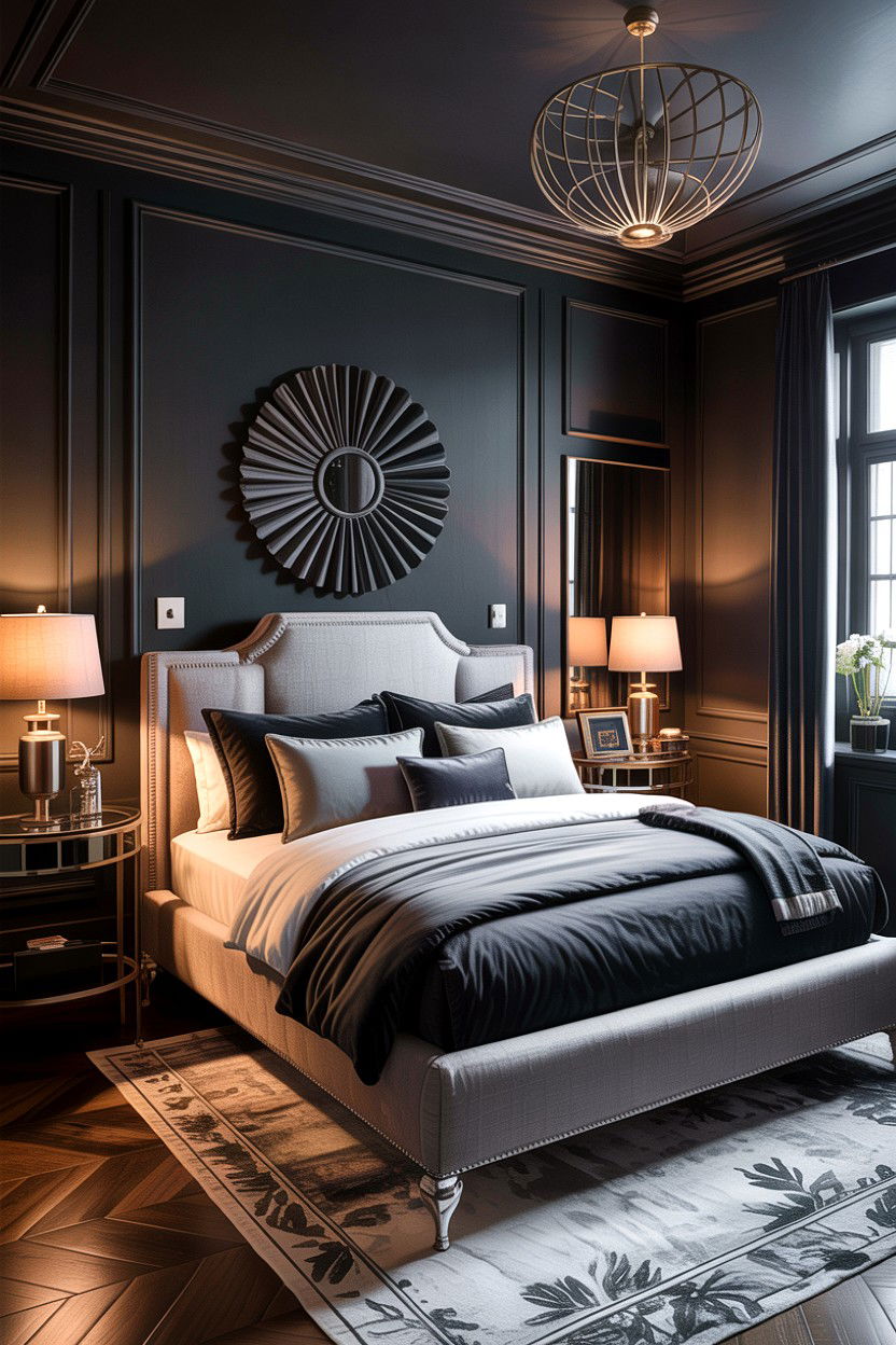 Dark Charcoal Bedroom - 30 all black bedroom ideas