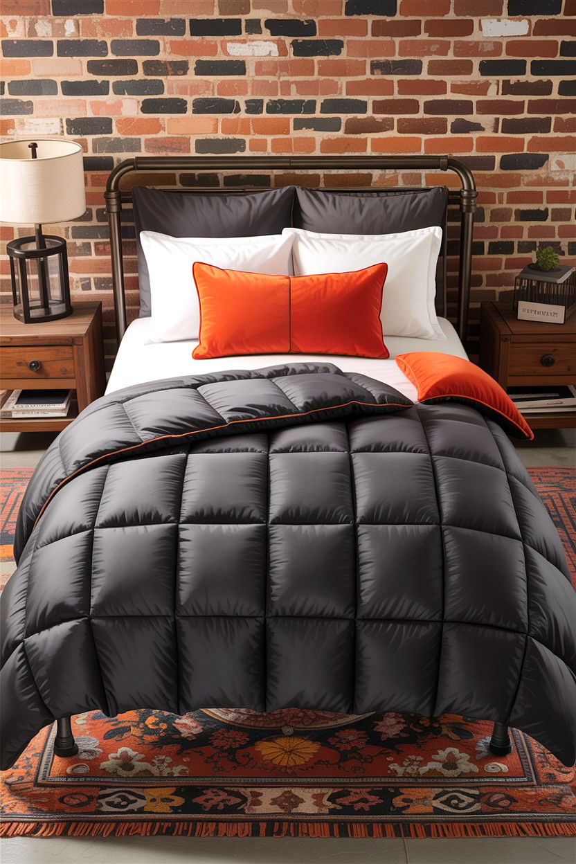 Dark Charcoal Reversible Comforter - 30 bedroom comforter sets