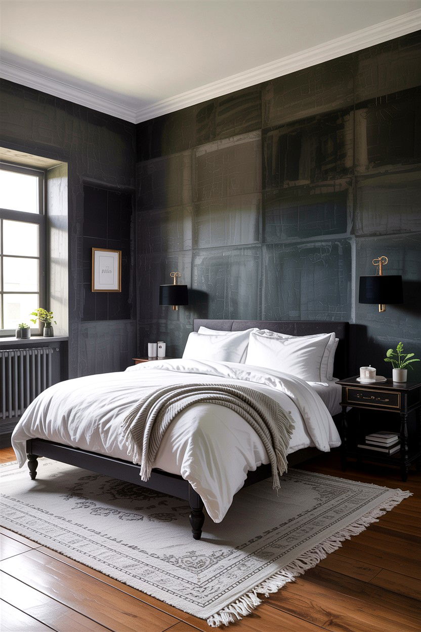 Dark Concrete Bedroom - 30 concrete wall bedroom ideas