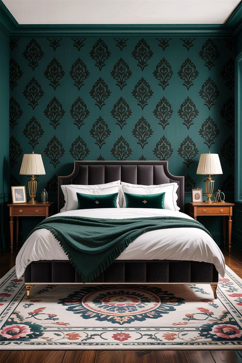 Dark Damask Wallpaper - 30 bedroom damask wallpapers
