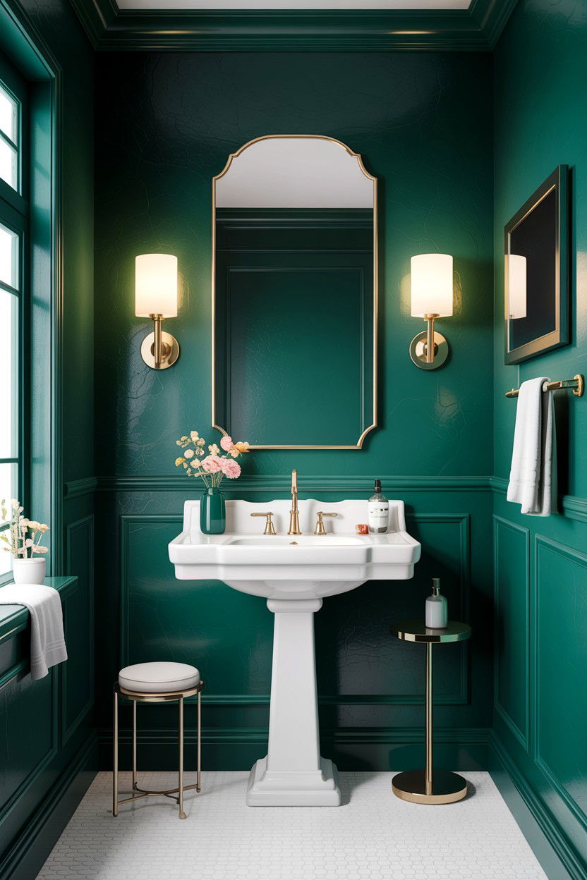 Dark Green Bathroom Walls - 30 bathroom balance ideas