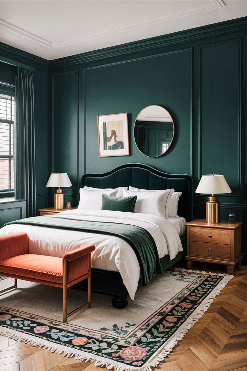 Dark Green Bedroom Walls - 30 forest bedroom ideas