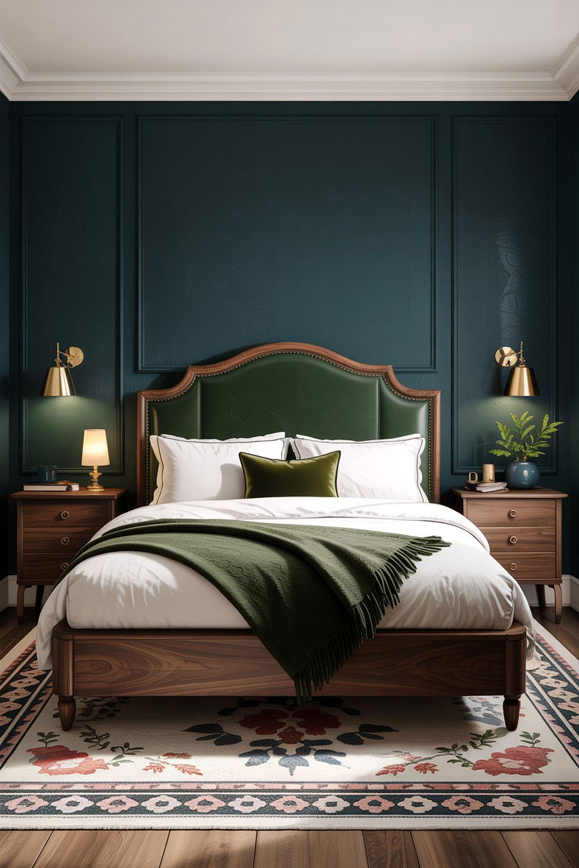 Dark Green Leather Headboard - 30 bedroom leather headboards