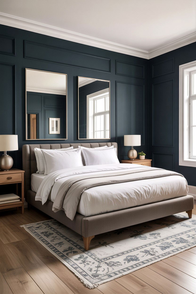 Dark Indigo Walls - 30 indigo bedroom ideas
