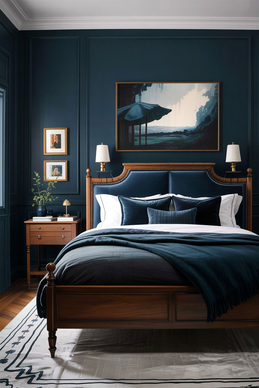 Dark Moody Bedroom - 30 apartment bedroom ideas