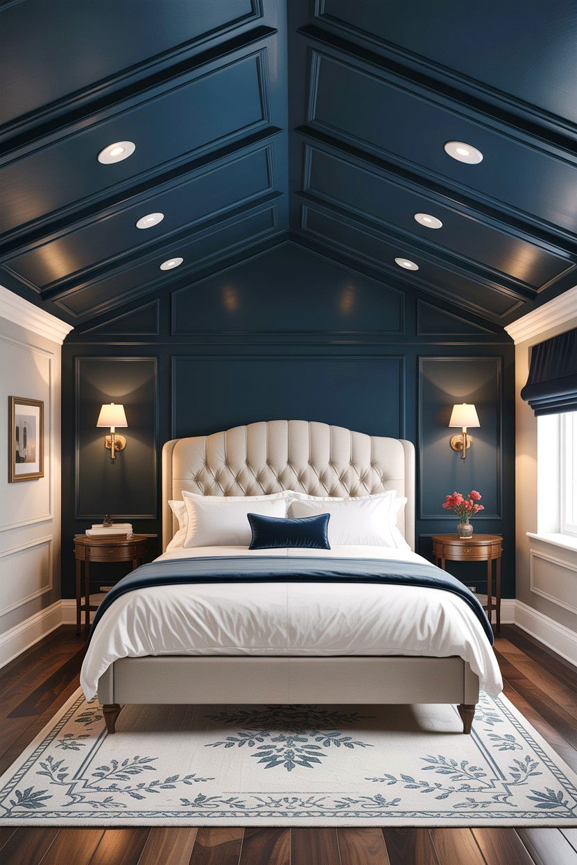 Dark Painted Vaulted Ceiling - 30 bedroom vaulted ceiling ideas