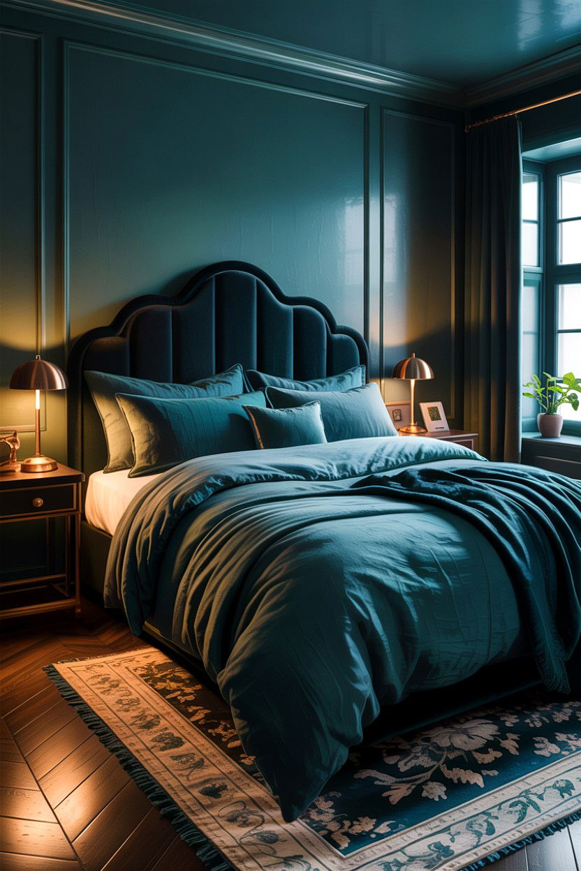 Dark Teal Linen Bedding - 30 bedroom linen bedding ideas